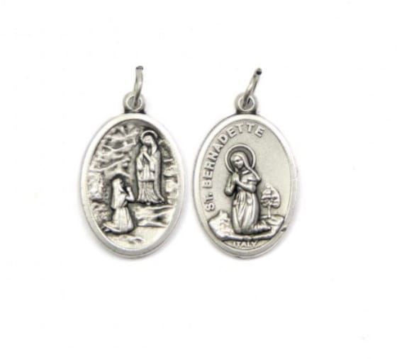 Medalha italiana N. Senhora de Lourdes/Santa Bernadete (2,5x1,5 cm)