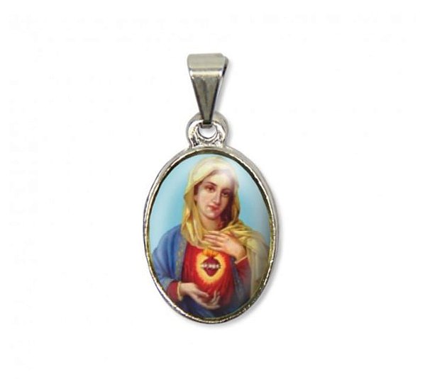 Medalha resinada Imaculado Coração de Maria (2,5x1,5 cm)