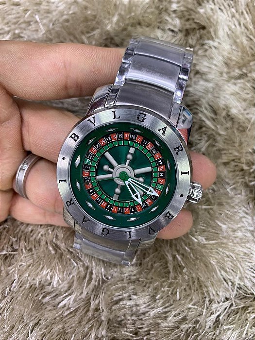 relogio bvlgari prata feminino