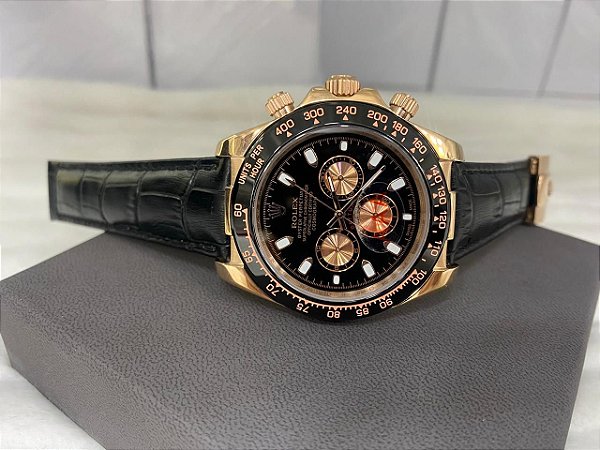 rolex com pulseira de couro