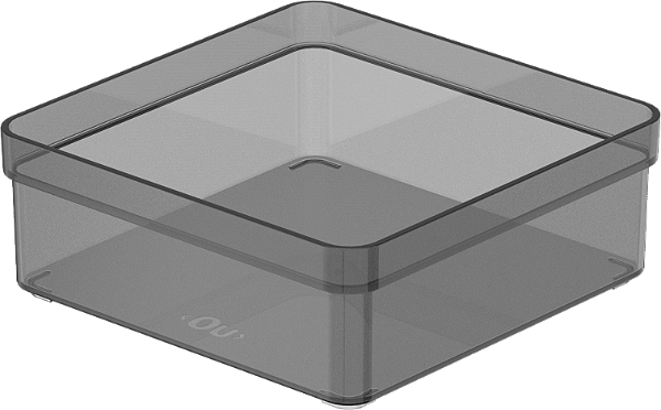 Organizador Gaveta Clear 15 x 15 x 5,6 cm Fumê