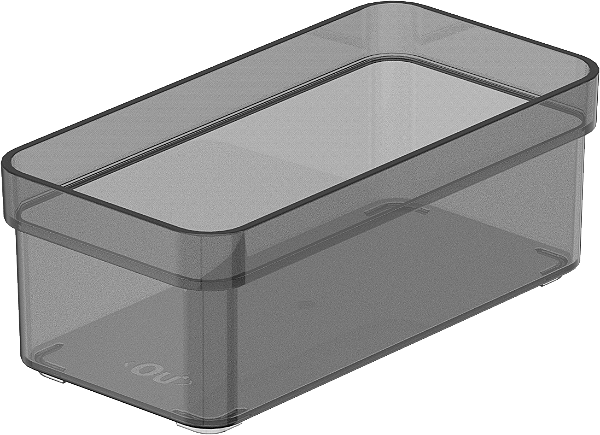 Organizador Gaveta Clear 15 x 7,5 x 5,6 cm Fumê