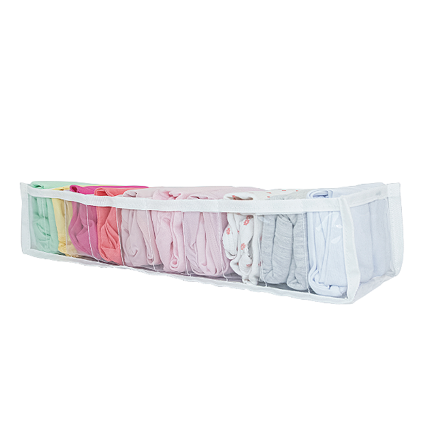 Colmeia Organizadora Tam PP Para Calcinhas e Meias 10 Nichos 10x40x10cm Branca