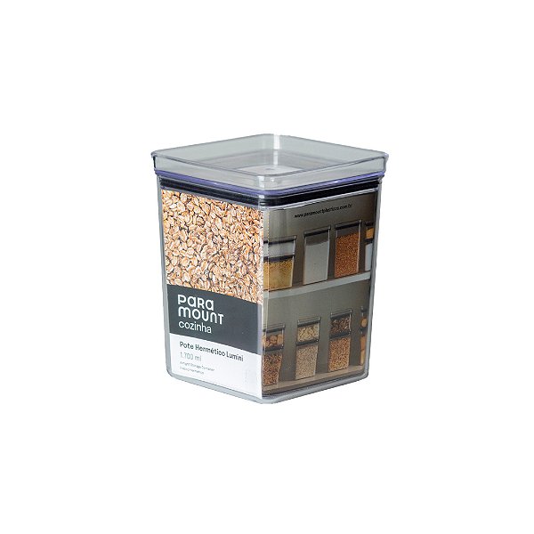 Pote Hermético Lumini Quadrado 1700 ml
