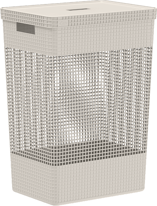 Cesto de Roupas Grid 49 Litros Bege