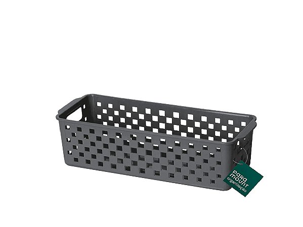 Cesto Organizador Quadratta 27x11x8 cm Chumbo