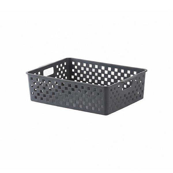 Cesto Organizador Quadratta 27x21x8 cm Chumbo