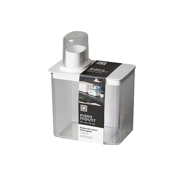 Dispenser Lumini Retangular 15x10x19 cm 1300 Ml Branco