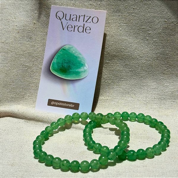 Pulseira de Quartzo Verde - Saúde, Cura e Equilíbrio Energético | esferas 6mm
