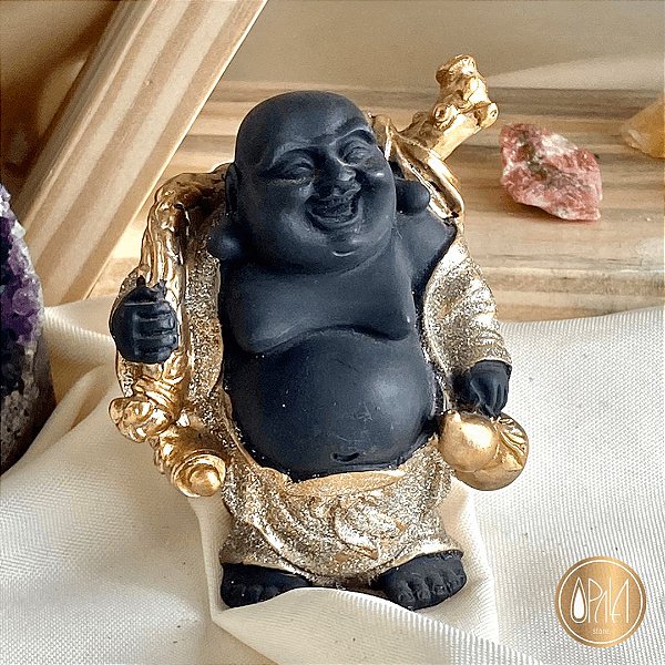 Buda Japonês Preto e Dourado - Jarra