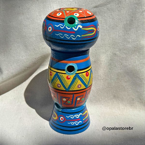 Incensário Torre Colorido em Cerâmica Andina | Varetas e Cones - Azul Royal