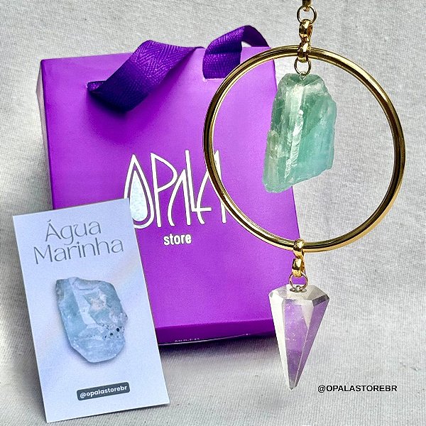 Pendente Água Marinha – Cristal de 2026 - Tamanho G | Dourado