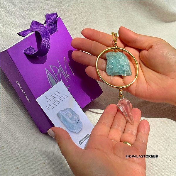 Pendente Água Marinha – Cristal de 2026 - Tamanho P | Dourado