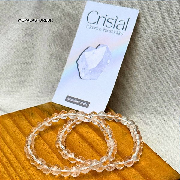 Pulseira de Quartzo Translúcido | Amplificador de Energia - esferas 6mm