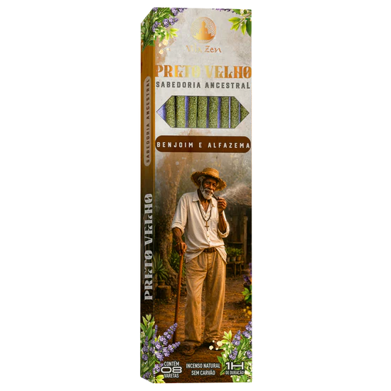 Incenso Preto Velho | Sabedoria Ancestral - Benjoim e Alfazema