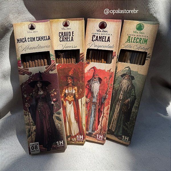 Kit 4 Incensos Para Prosperidade | Maçã com Canela, Cravo e Canela, Canela e Alecrim