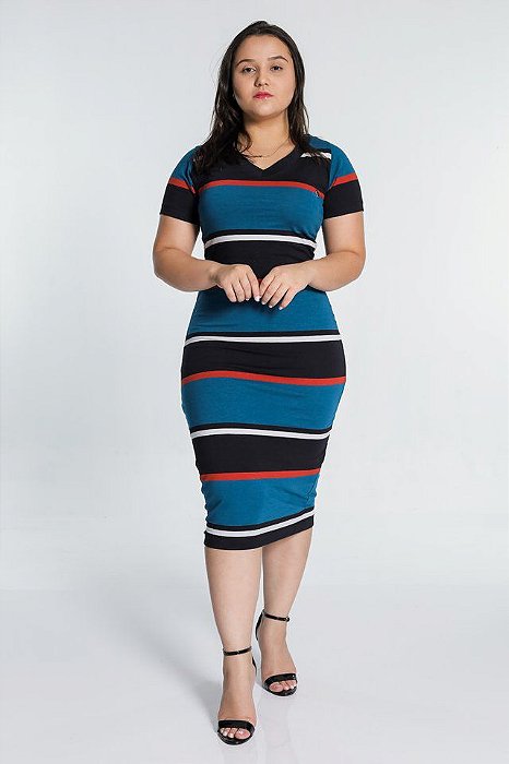 vestido gola v