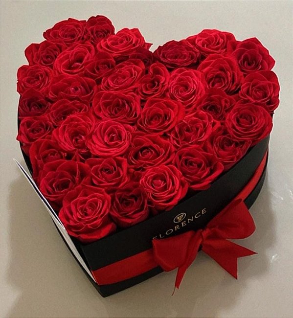 Box Coração Rosas Vermelhas