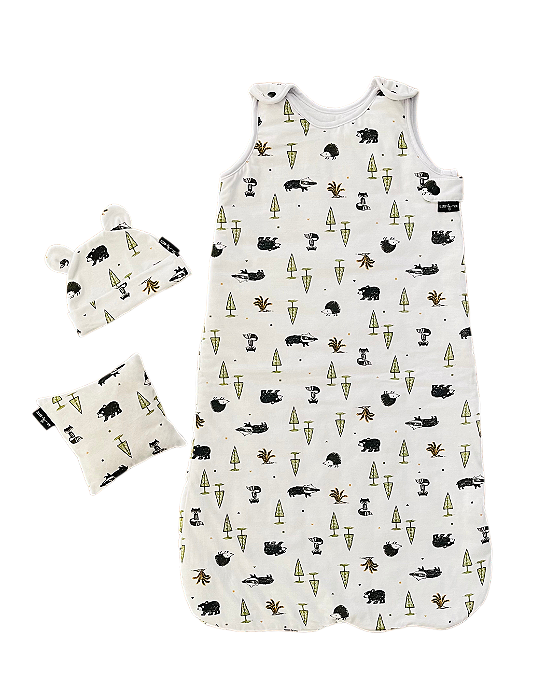 Kit RN - Saco de dormir inverno Confort + Bolsa anticólicas + Touquinha (Kit 3 itens)