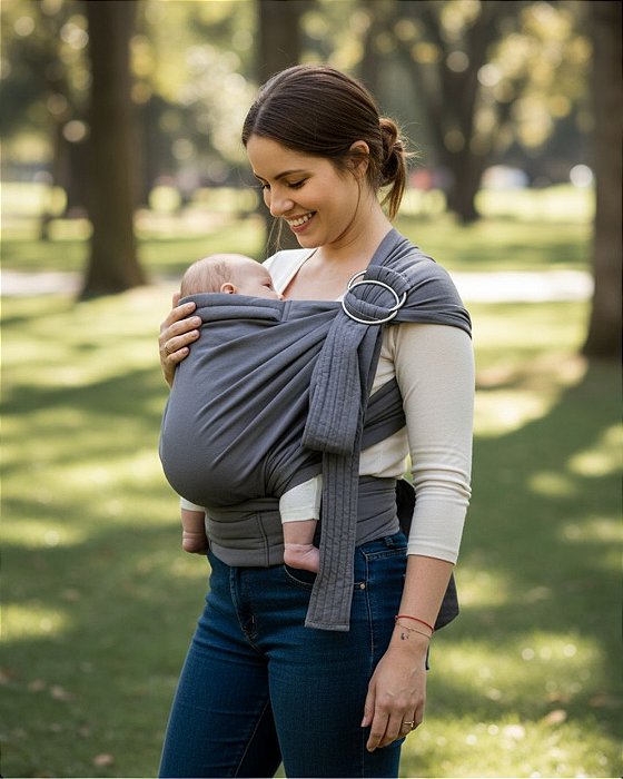 Sling Lateral de Argolas Cinza Urbano