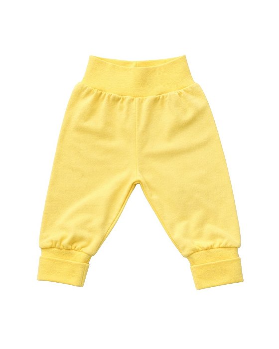 Calça Bebê Cós Anticólica com Pezinho Reversível – Amarelo Manteiga
