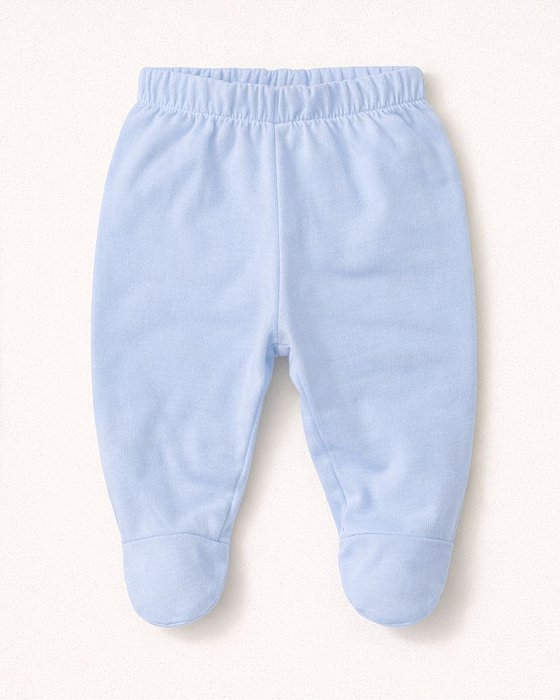 Calça Bebê com Pezinho – Azul Céu