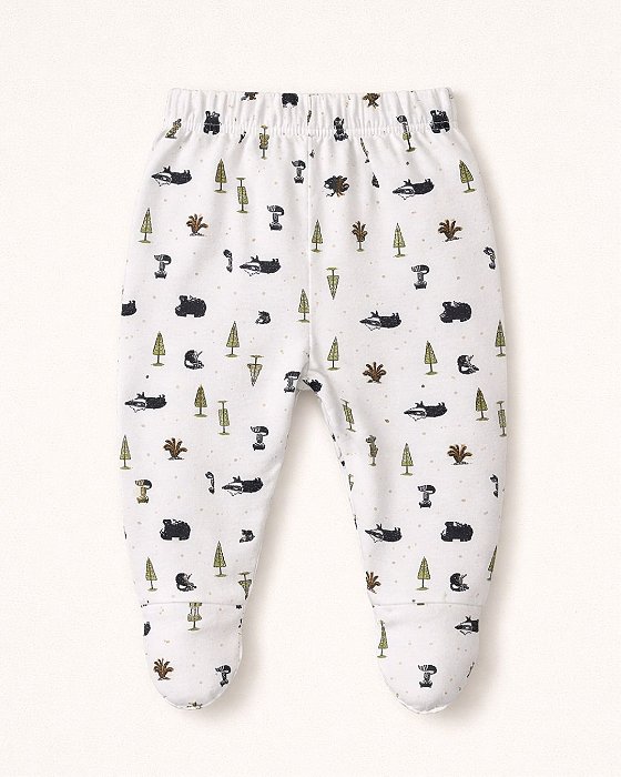 Calça Bebê com Pezinho – Animais da Floresta