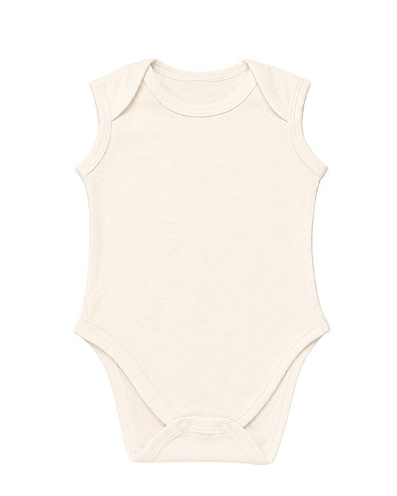 Body Bebê sem mangas – Creme 100% algodão