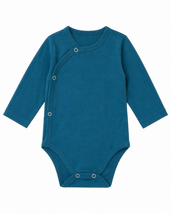 Body kimono índigo manga longa – 100% algodão
