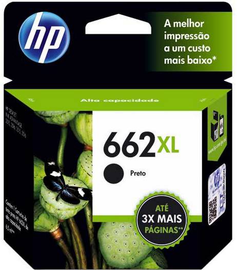 Cartucho HP 662XL CZ105AB Preto 6,5ml