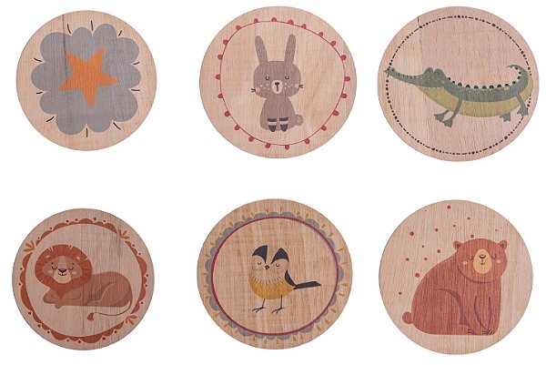 Quadro Infantil Decorativo de Madeira Animais
