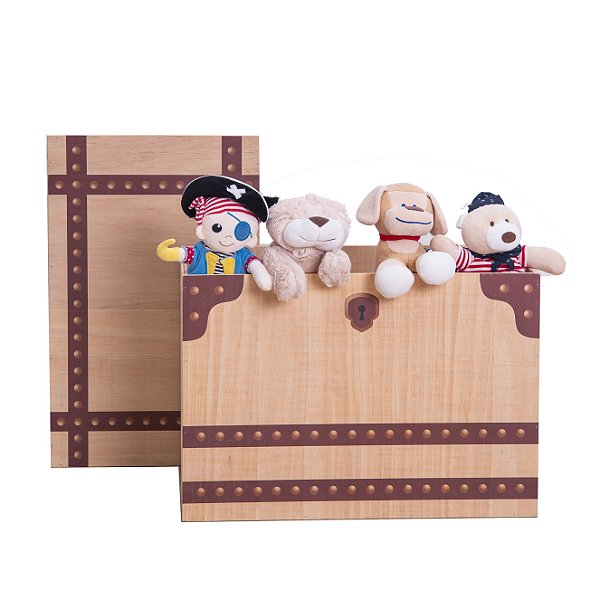 Baú Medieval de Madeira com Impressão