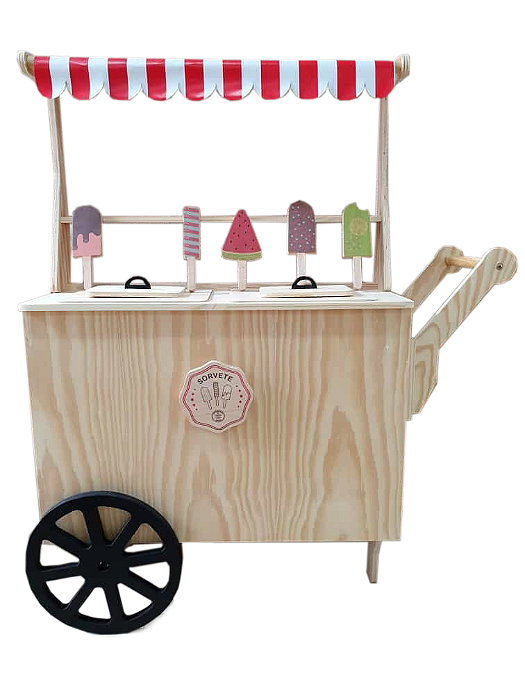 Carrinho de Sorvete de Madeira Fashion Toys