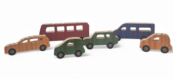 Kit Montessoriano com 6 Carrinhos