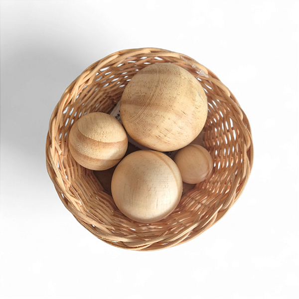 Cesta c/ Bolas de Madeira Fashion Toys