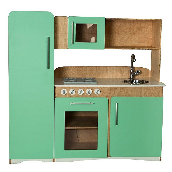 Cozinha Infantil Retrô Verde Água Fashion Toys
