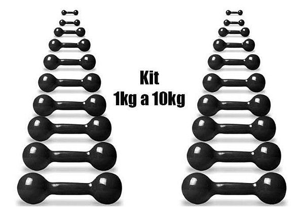 Kit Halteres Emborrachados Pares de 1 a 10kg | Buy Fitness - Buy Fitness -  Página inicial