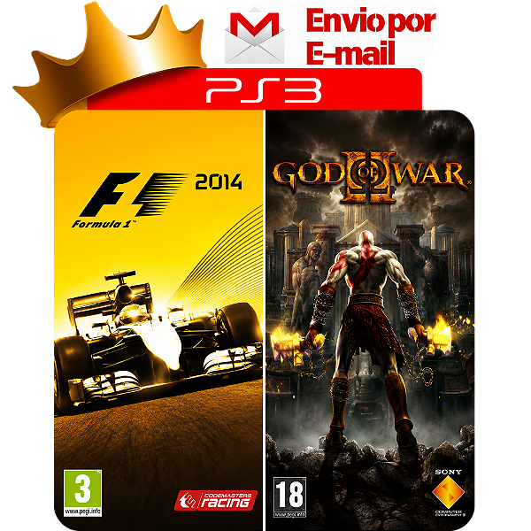 f1 2014 + god of war 2 para ps3 em midia digital
