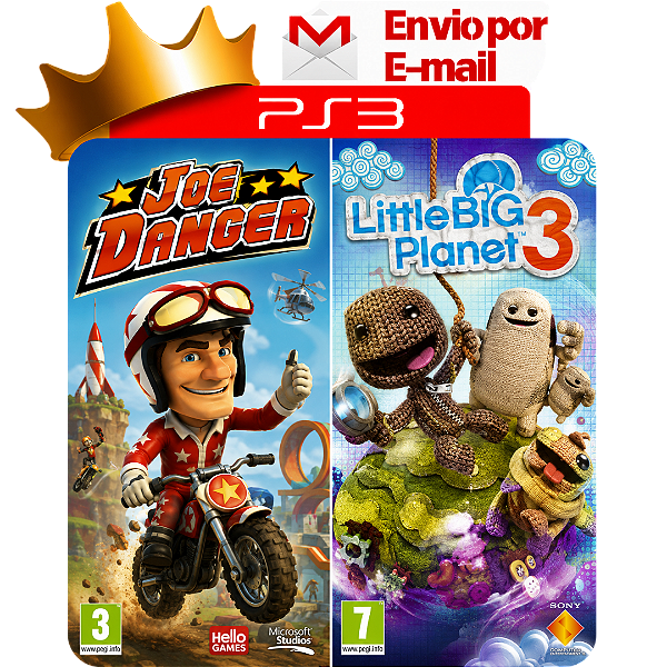 joe danger + little big planet 3 para ps3 em mídia digital