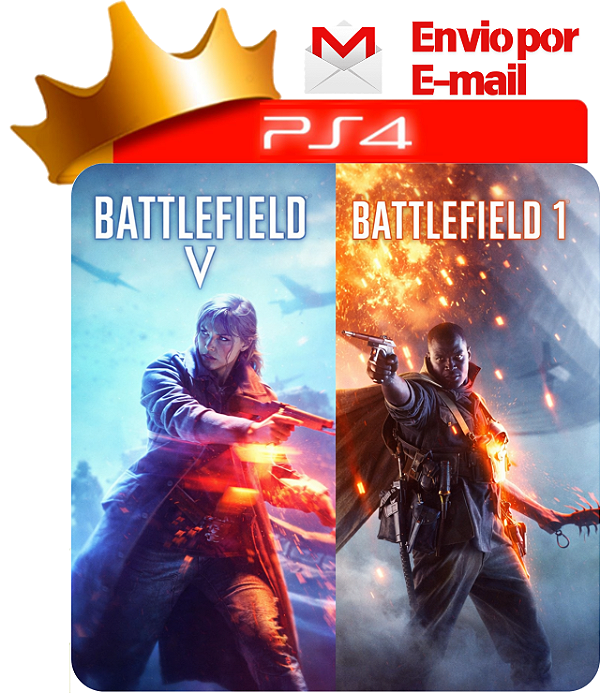 Battlefield 5 + battlefield 1 para ps4 em mídia digital
