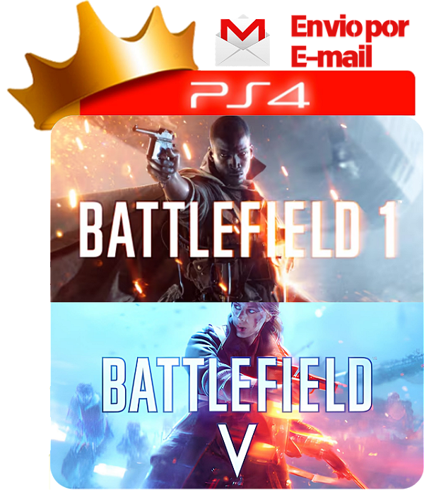 Battlefield 5 + battlefield 1 para ps4 em mídia digital