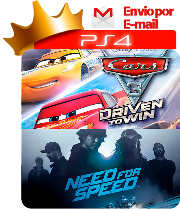 Carros 3 + Need For Speed para ps4 em mídia digital