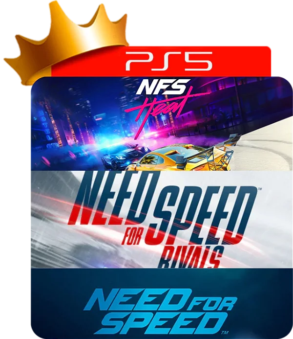 Need for speed + need for speed heat + need for speed rivals para ps5 em mídia digital
