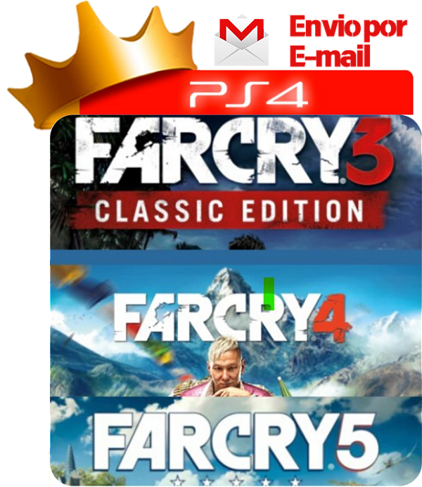 Far Cry 3 , 4 e 5 para PS4 em Mídia Digital