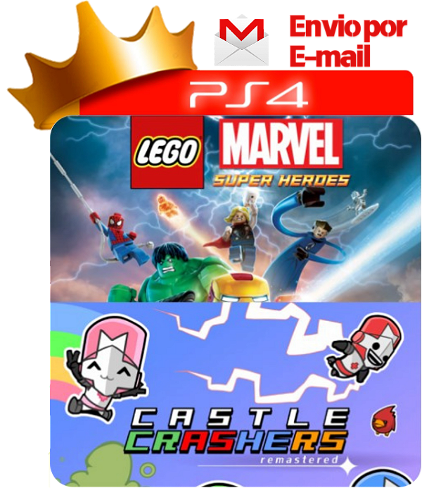 Lego Marvel Super Heroes + Castle Crashers Remastered para PS4 em mídia digital