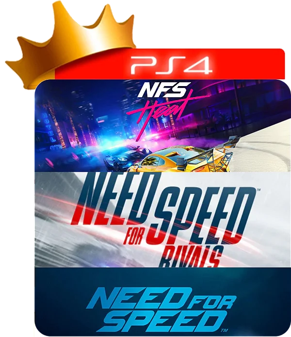 Need for speed + need for speed heat + need for speed rivals para ps4 em mídia digital