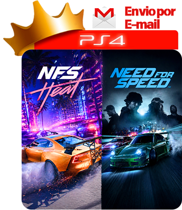 Need For Speed Heat + Need For Speed para ps4 em mídia digital