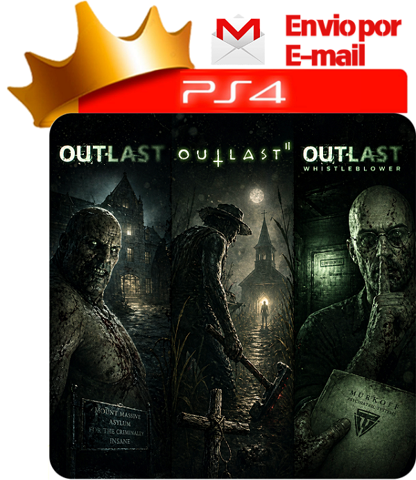 Outlast 1, 2 e Whistleblower para PS4 em Mídia Digital