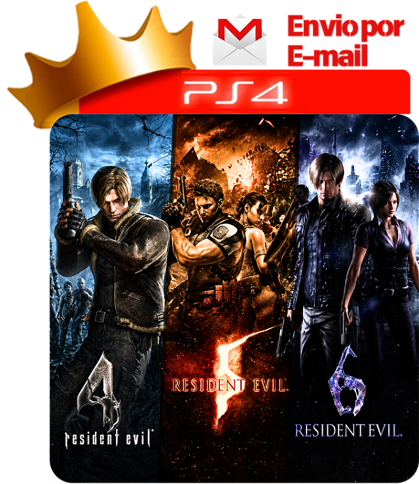 Resident evil 4, 5 e 6 pra ps4 em mídia digital
