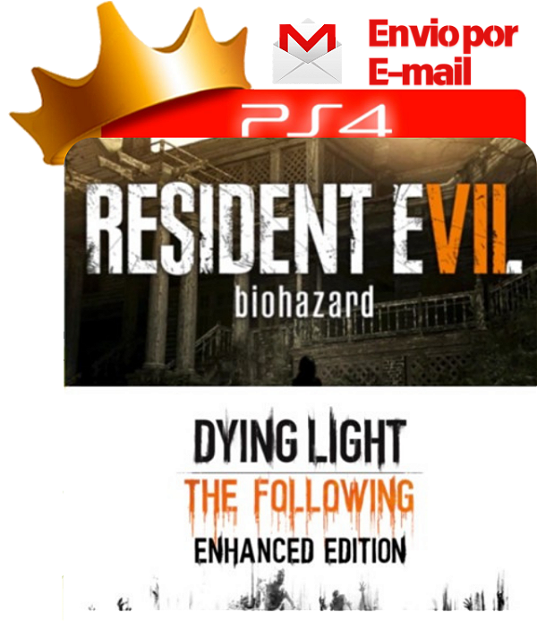 Resident Evil 7 + Dying Light para PS4 em Mídia Digital